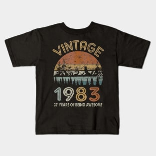 37 Years Old Retro Vintage 1983 37th Birthday Gifts Kids T-Shirt